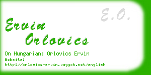 ervin orlovics business card